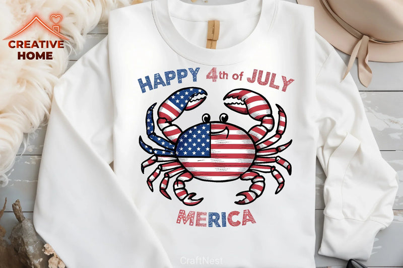 Patriotic Crab Clipart Bundle - CraftNest - Digital Crafting and Art