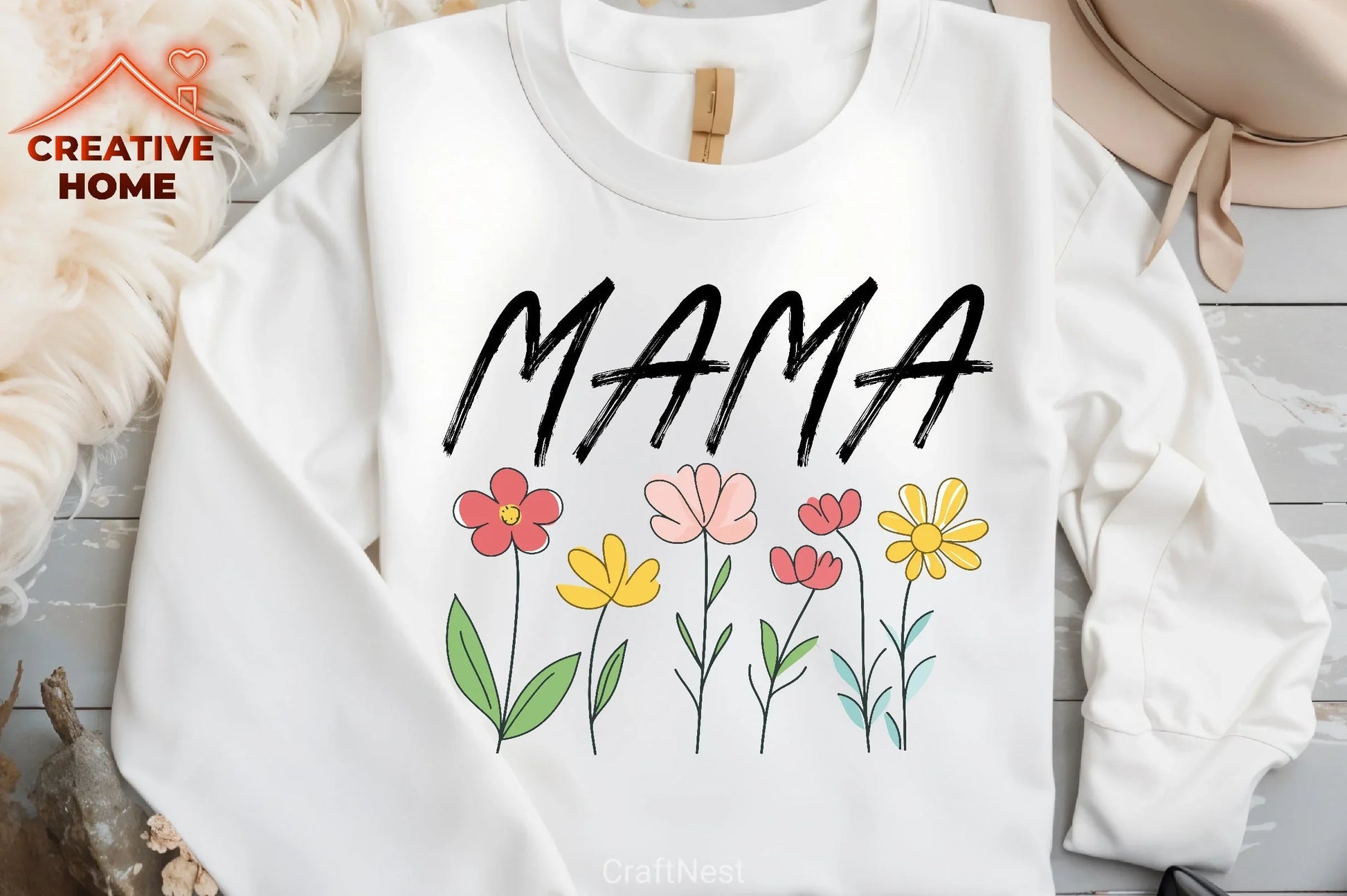 Floral Mama Retro Flowers SVG Bundle - CraftNest - Digital Crafting and Art