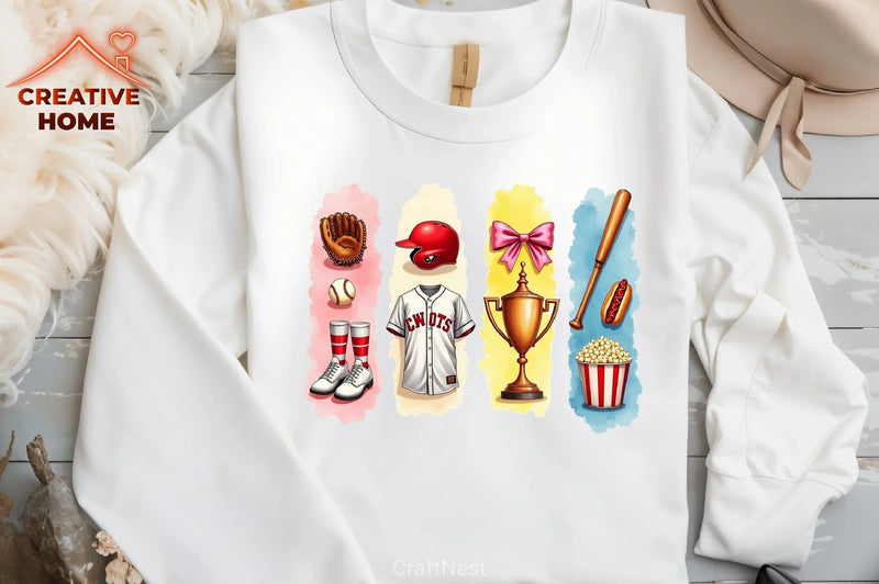 Baseball College Brushstrokes Clipart Bundle  2 - CraftNest - Digital Crafting and Art