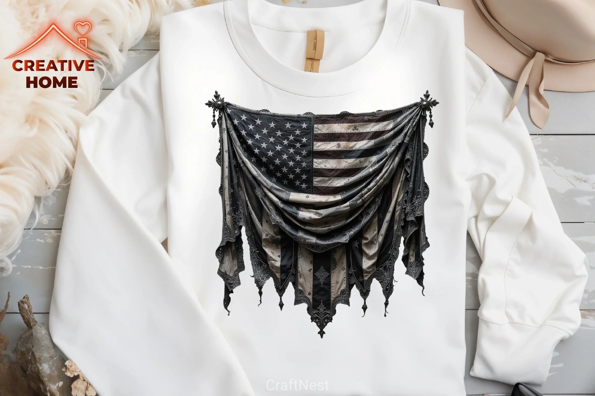 Gothic 4th July Flag Clipart Bundle 3 - CraftNest - Digital Crafting and Art