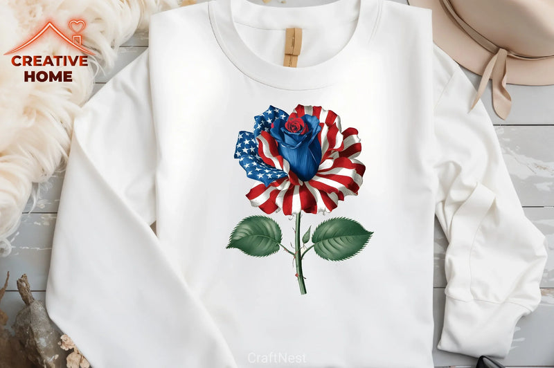 Patriotic Rose 4th of July Clipart Bundle - CraftNest - Digital Crafting and Art