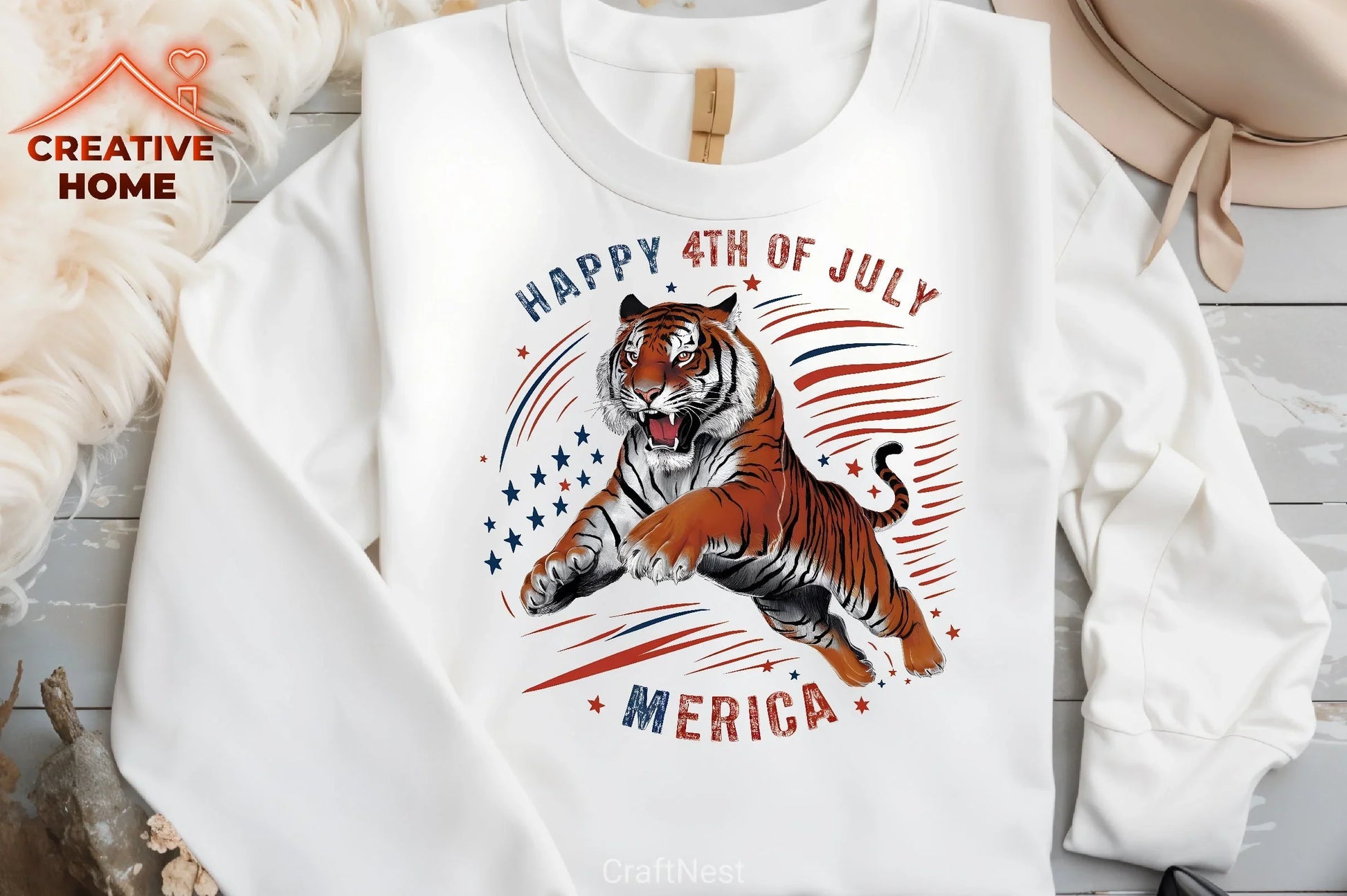 Patriotic Tiger Clipart Bundle 5 - CraftNest - Digital Crafting and Art