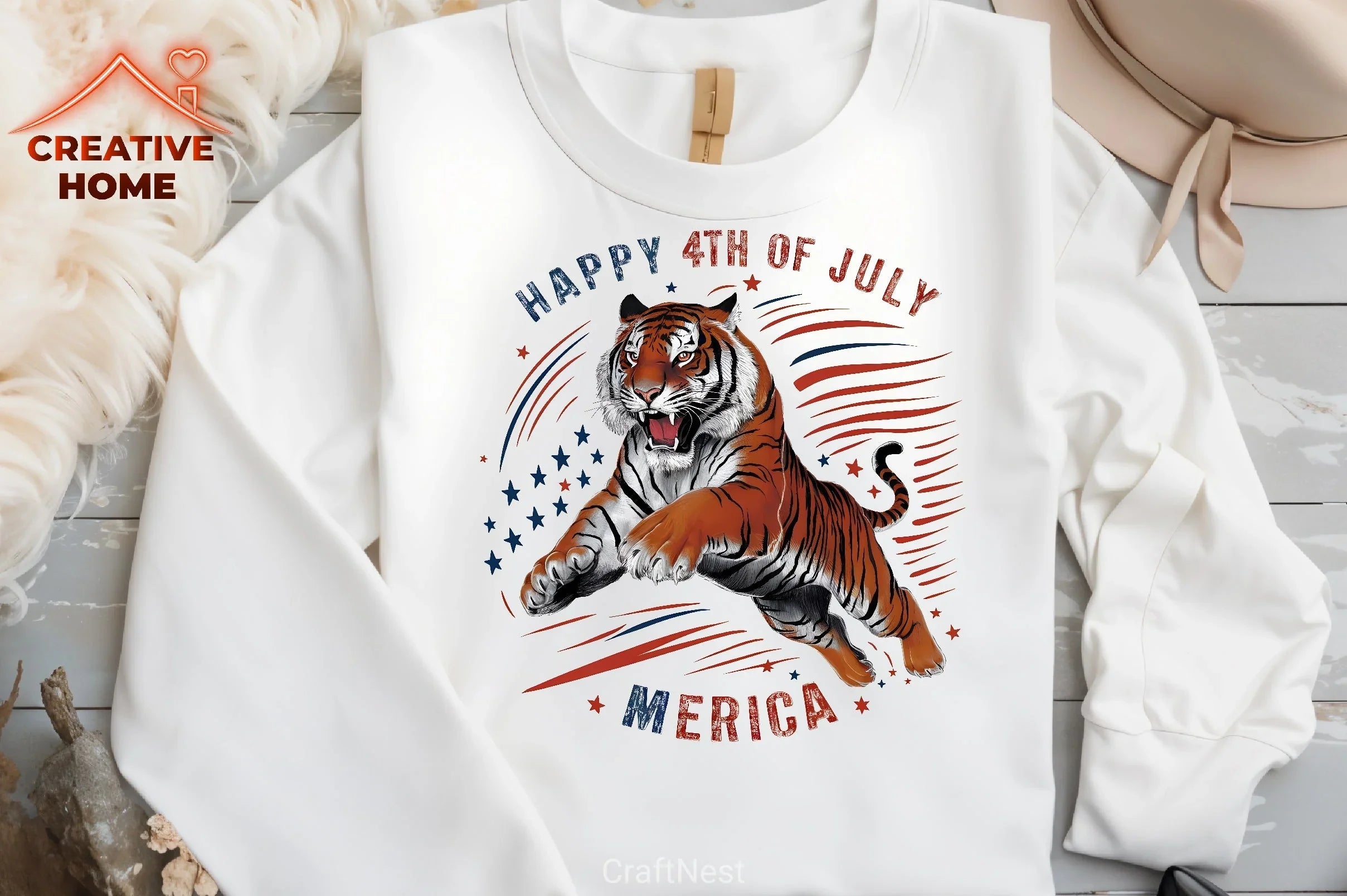 Patriotic Tiger Clipart Bundle 5 - CraftNest - Digital Crafting and Art