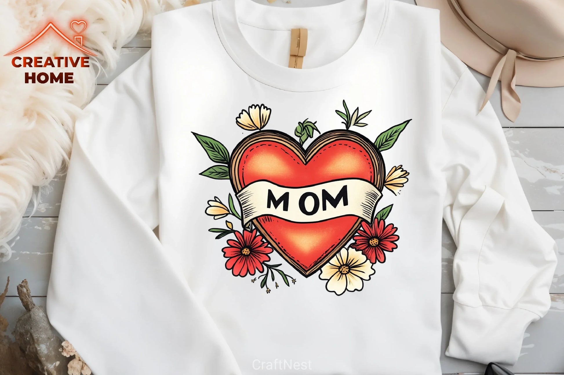 Mother's Day Heart Flowers Clipart Bundle - CraftNest - Digital Crafting and Art