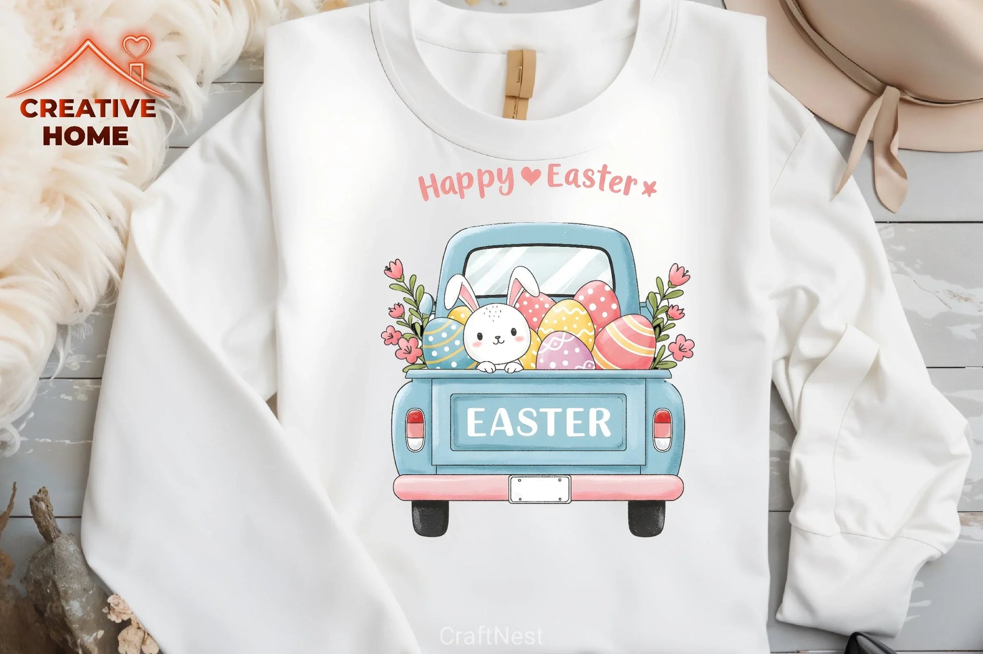 Easter Bunny Truck Clipart Bundle 1 - CraftNest - Digital Crafting and Art