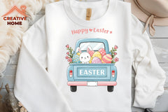 Easter Bunny Truck Clipart Bundle 1 - CraftNest - Digital Crafting and Art