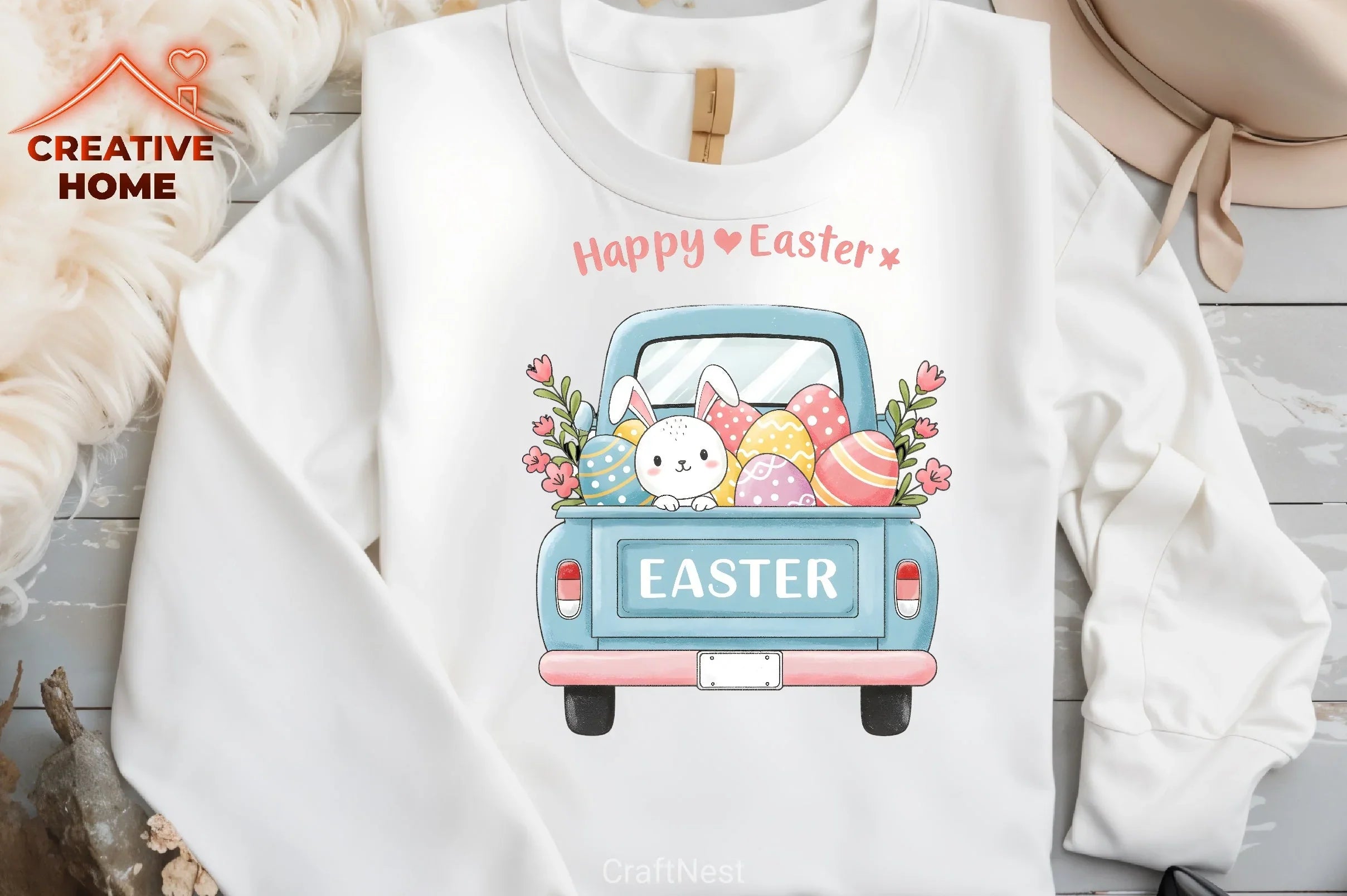 Easter Bunny Truck Clipart Bundle 1 - CraftNest - Digital Crafting and Art