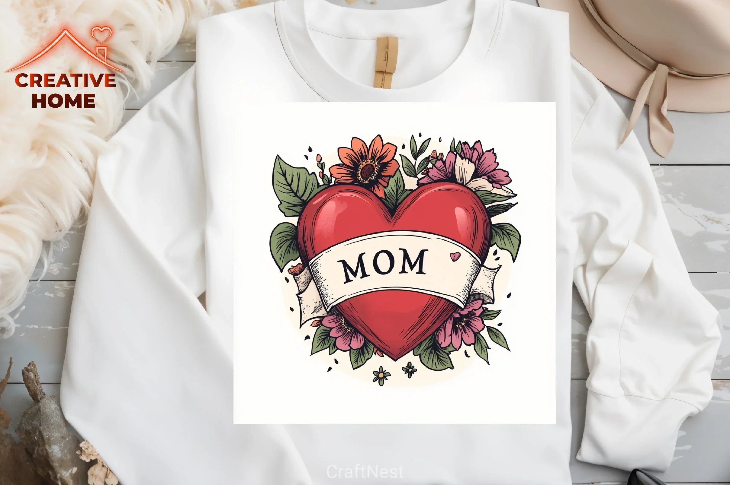 Mother's Day Heart Flowers Clipart Bundle 7 - CraftNest - Digital Crafting and Art