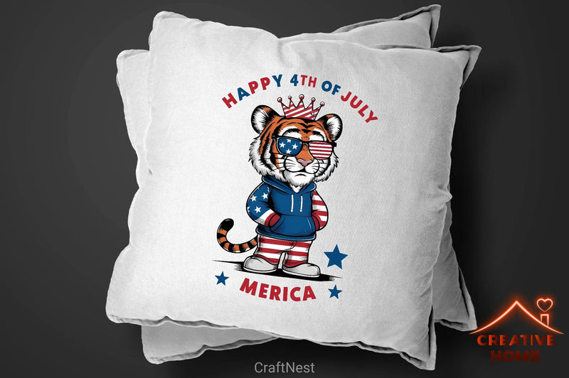 Patriotic Tiger Clipart Bundle - CraftNest - Digital Crafting and Art
