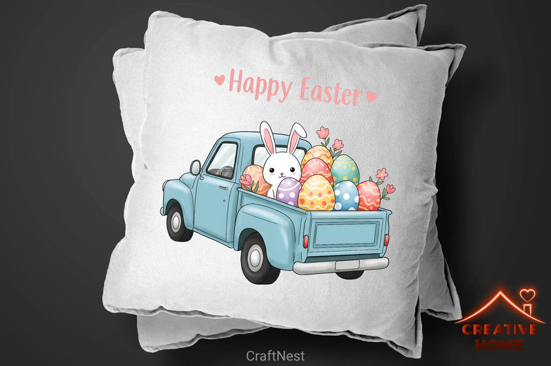 Easter Bunny Truck Clipart Bundle 7 - CraftNest - Digital Crafting and Art