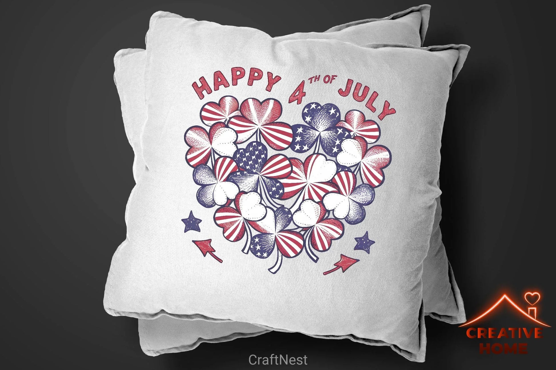 Patriotic Shamrock Heart Clipart Bundle - CraftNest - Digital Crafting and Art