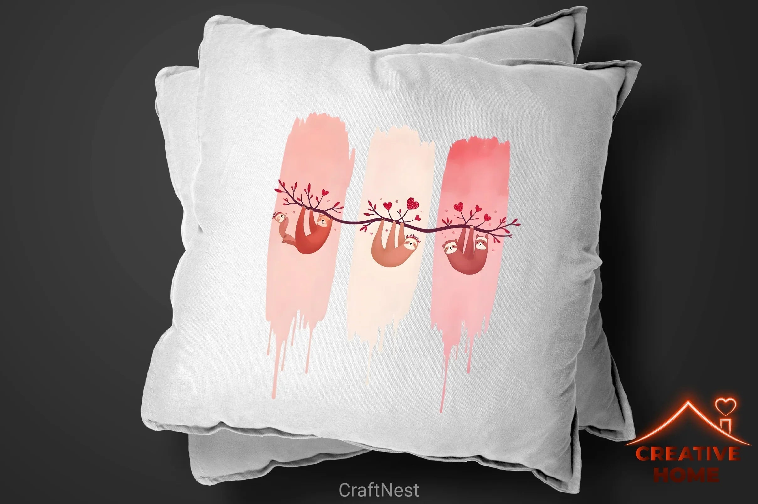 Cute Sloths Valentine's Reindeer Clipart Bundle - CraftNest - Digital Crafting and Art