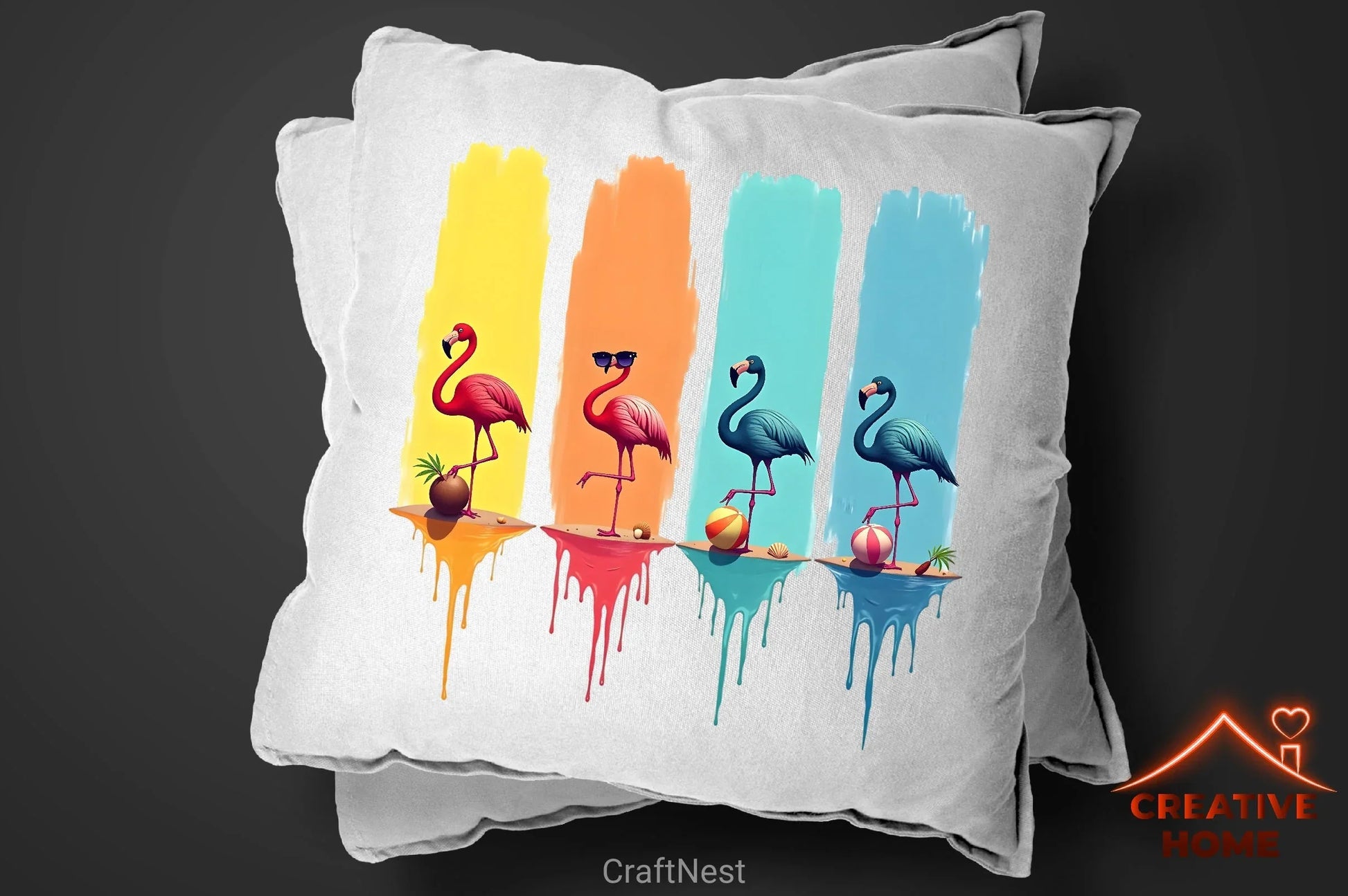 Summer Solstice Flamingos Clipart Bundle - CraftNest - Digital Crafting and Art