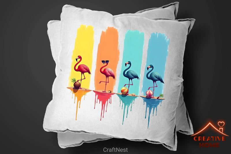 Summer Solstice Flamingos Clipart Bundle - CraftNest - Digital Crafting and Art