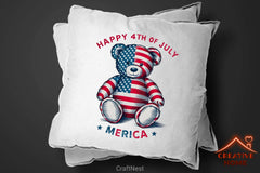 Patriotic Teddy Bear Clipart Bundle - CraftNest - Digital Crafting and Art