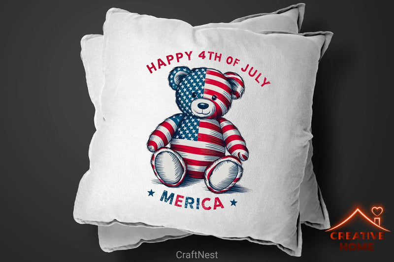 Patriotic Teddy Bear Clipart Bundle - CraftNest - Digital Crafting and Art