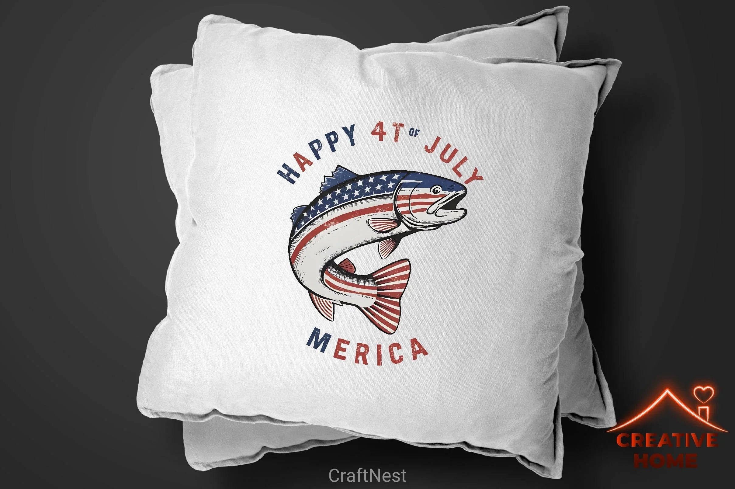Patriotic Trout Logo Clipart Bundle - CraftNest - Digital Crafting and Art