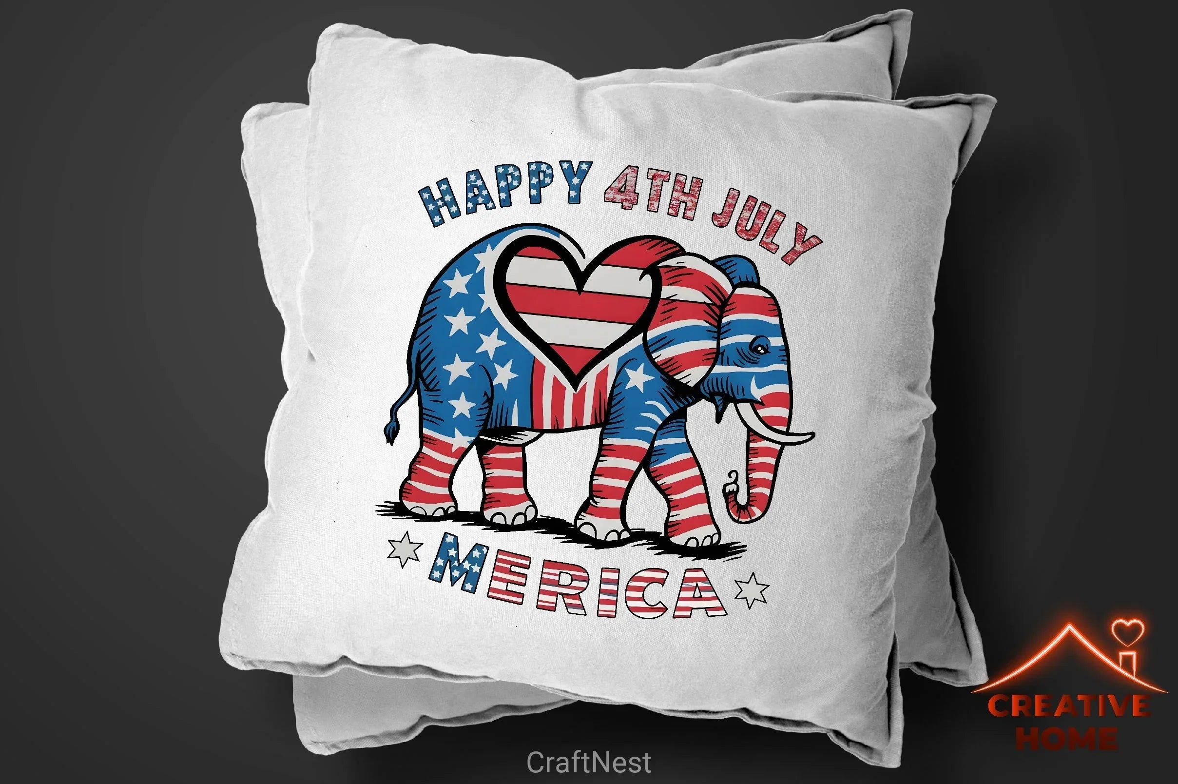 Patriotic Elephant Heart Clipart Bundle 2 - CraftNest - Digital Crafting and Art