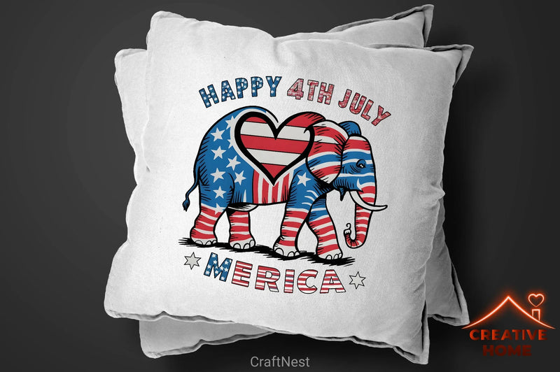 Patriotic Elephant Heart Clipart Bundle 2 - CraftNest - Digital Crafting and Art