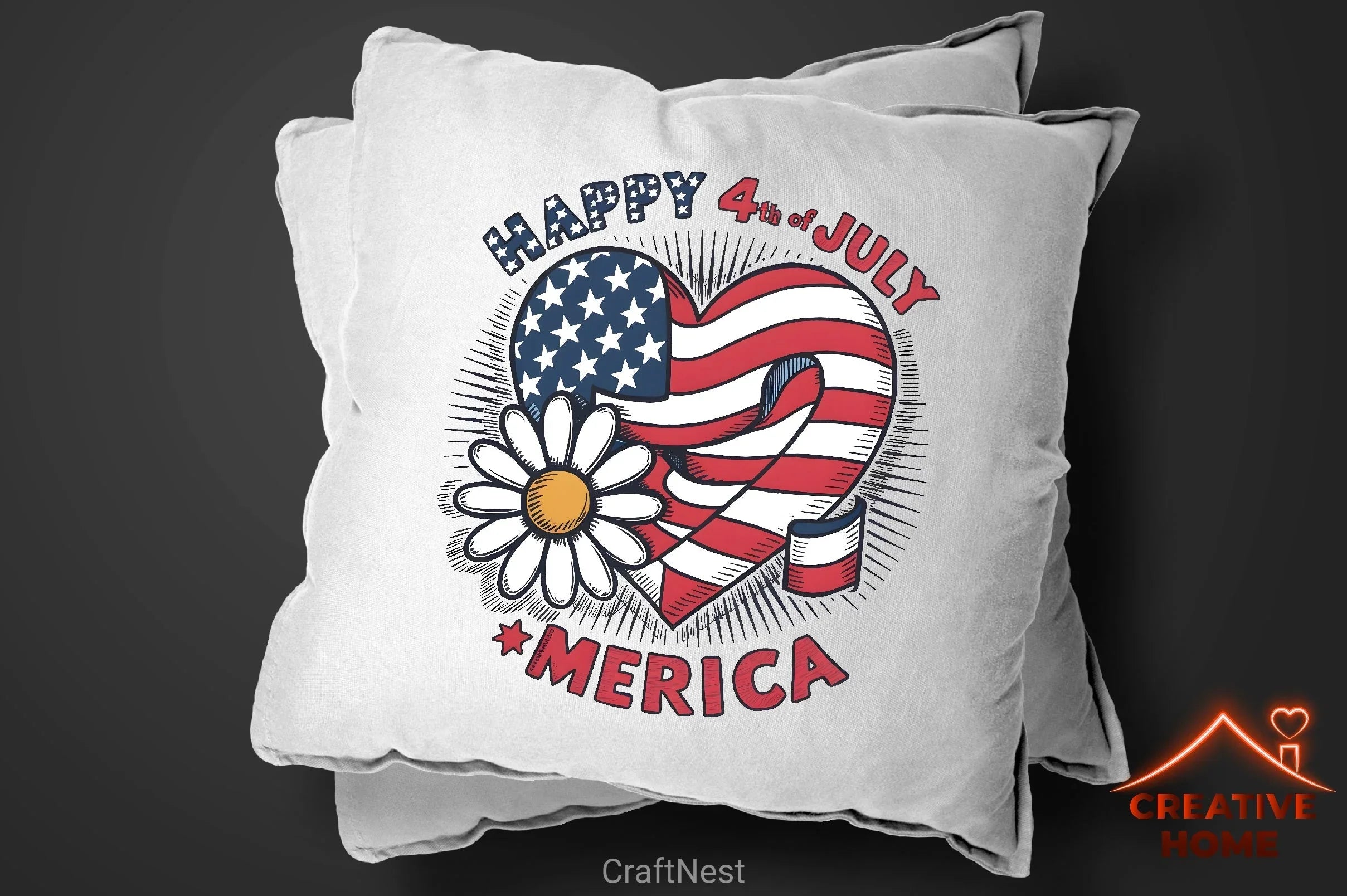 Patriotic Heart & Daisy Clipart Bundle - CraftNest - Digital Crafting and Art