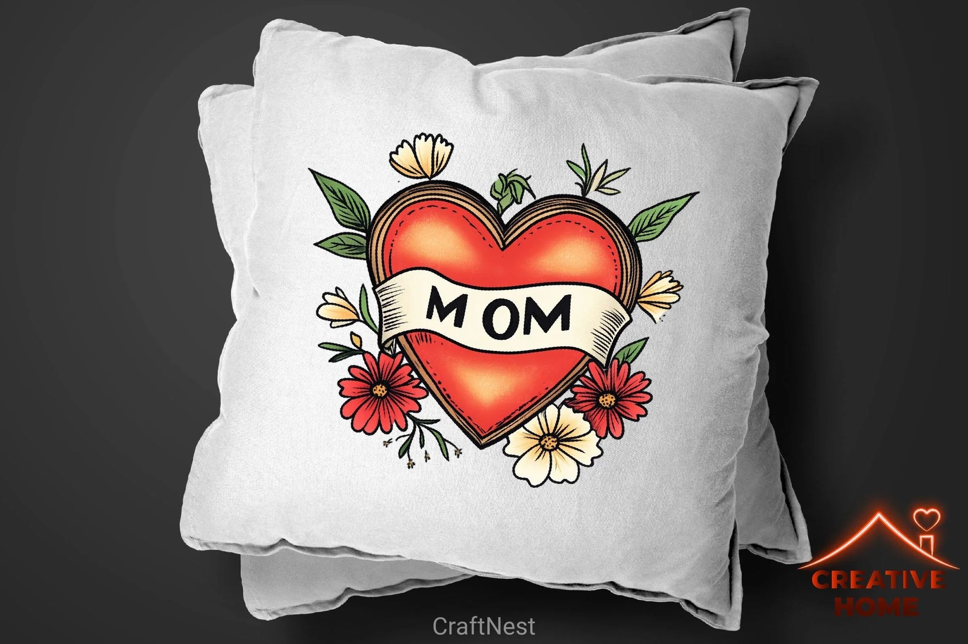 Mother's Day Heart Flowers Clipart Bundle - CraftNest - Digital Crafting and Art