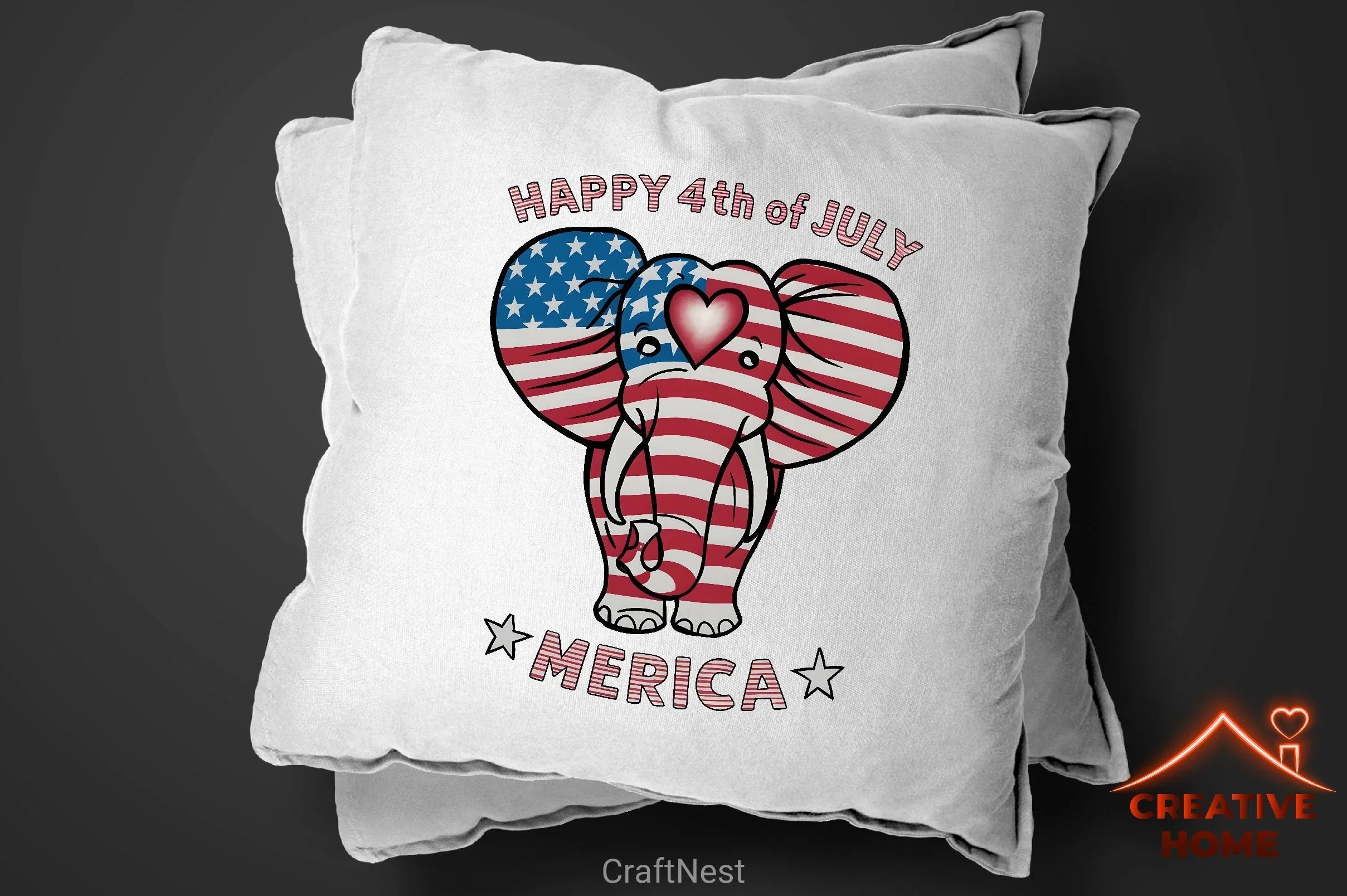 Patriotic Elephant Heart Clipart Bundle 1 - CraftNest - Digital Crafting and Art