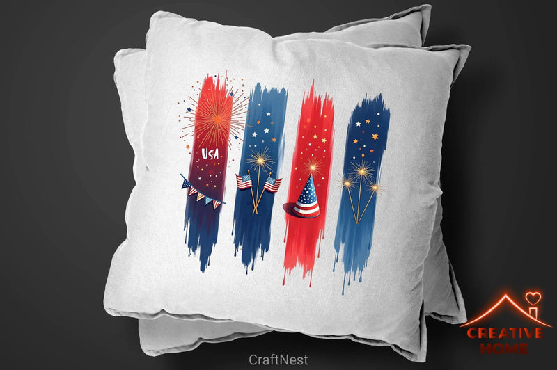 Patriotic Day Brushstrokes Clipart Bundle 1 - CraftNest - Digital Crafting and Art