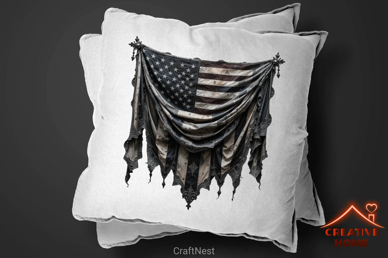 Gothic 4th July Flag Clipart Bundle 3 - CraftNest - Digital Crafting and Art