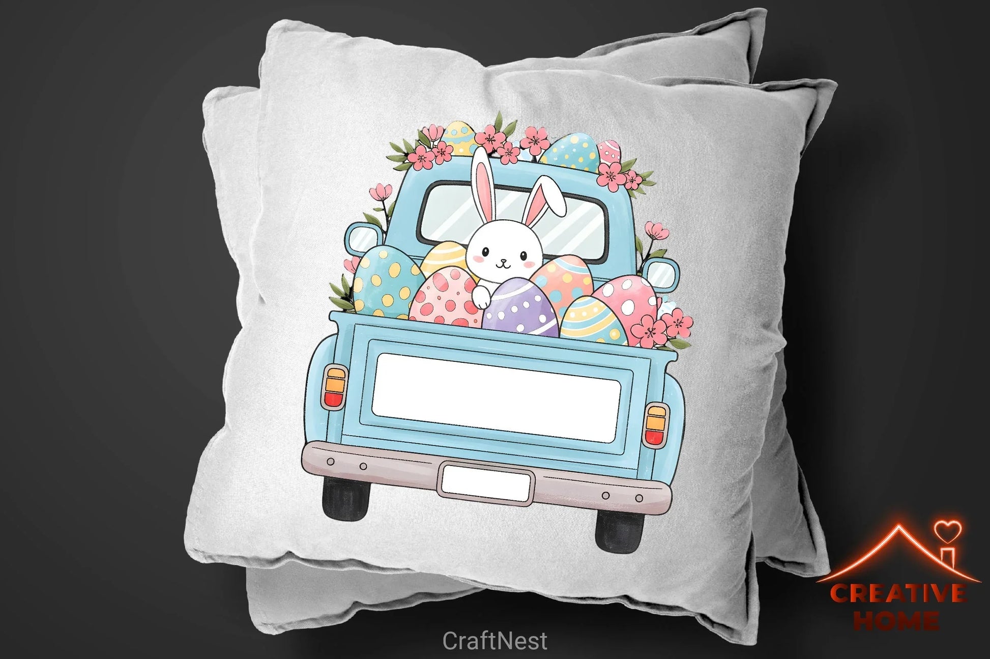 Easter Truck Monogram Clipart Bundle 1 - CraftNest - Digital Crafting and Art