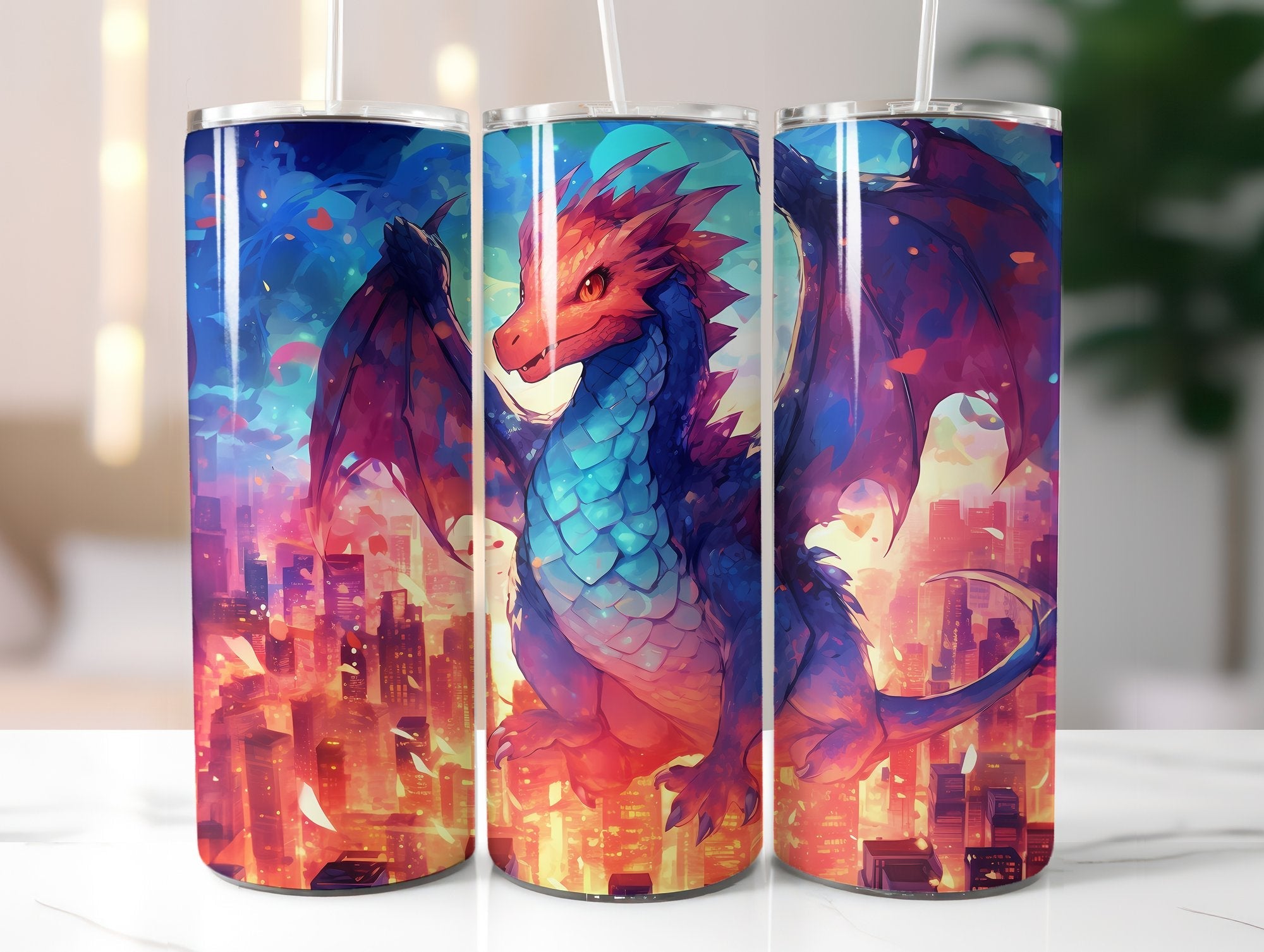 Manga Anime Dragons Tumbler Wrap - CraftNest