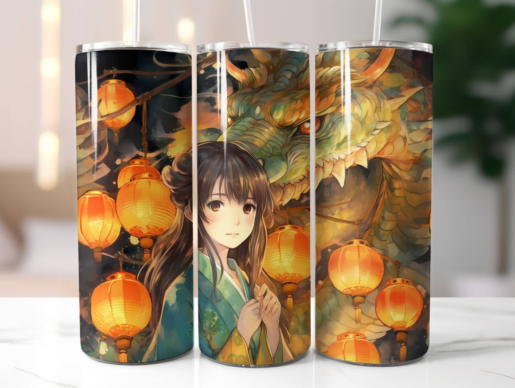 Manga Anime Dragons Tumbler Wrap - CraftNest