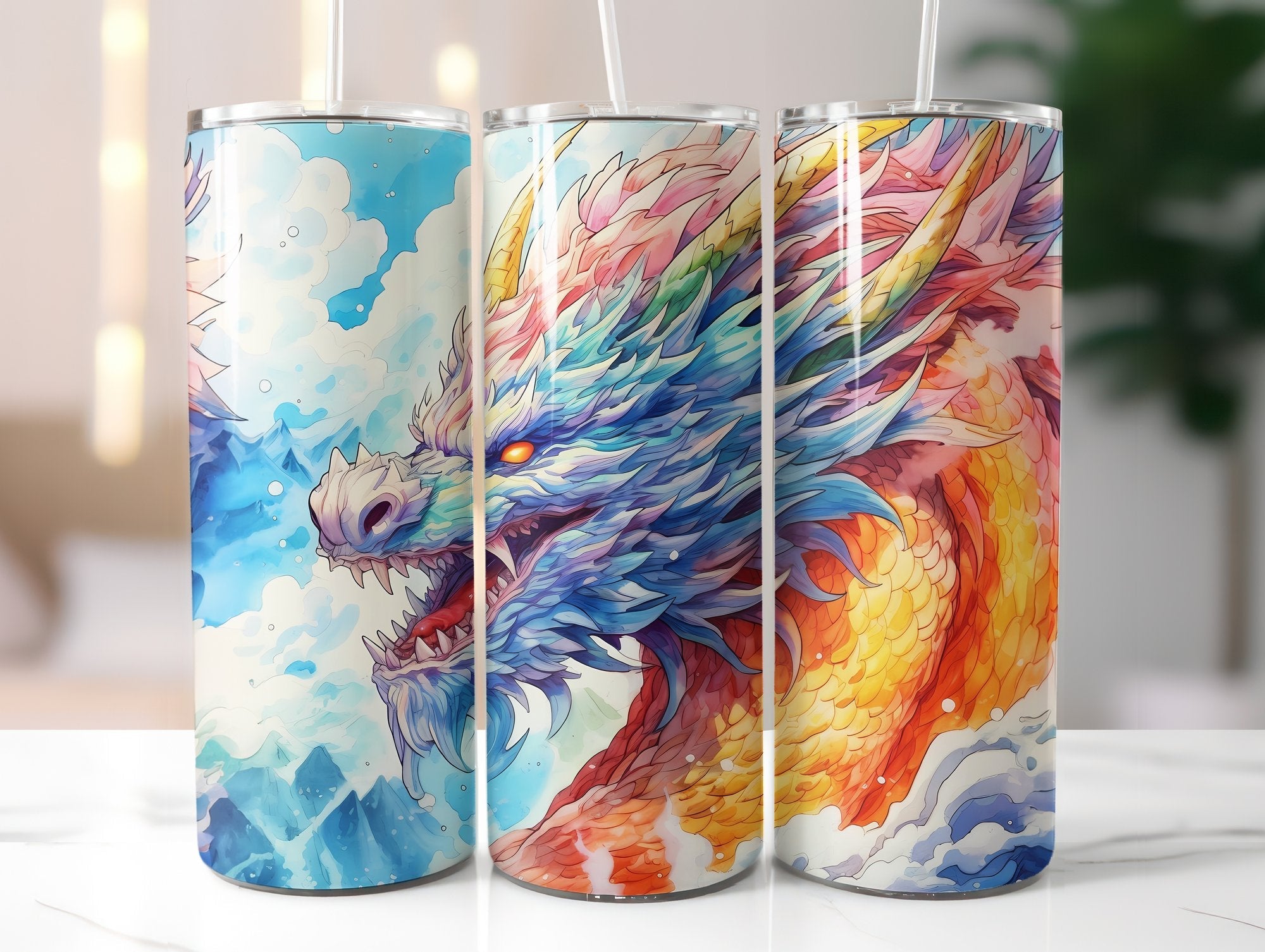 Manga Anime Dragons Tumbler Wrap - CraftNest