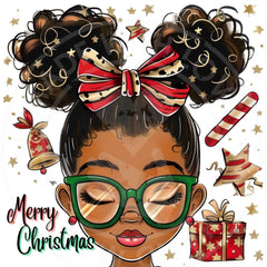 Afro Messy Bun Christmas Clipart - CraftNest - Digital Crafting and Art