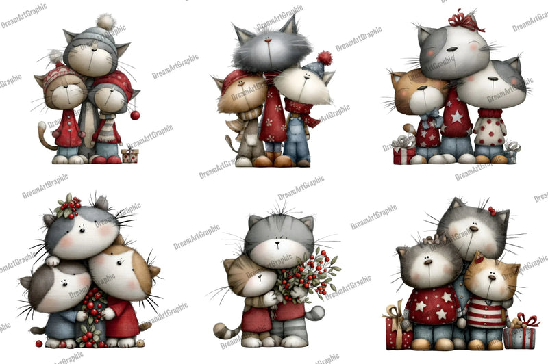 Merry Cat Mama Clipart Bundle - CraftNest - Digital Crafting and Art