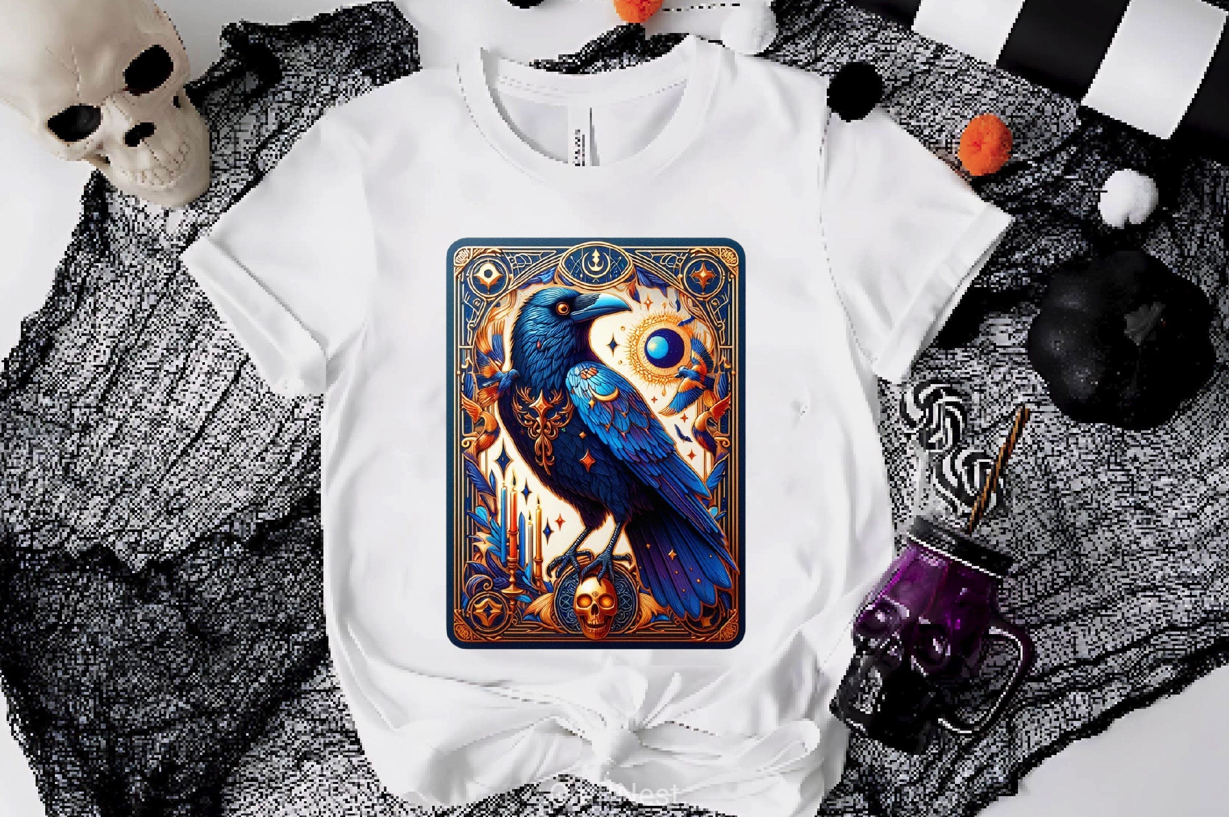 Raven Bird Tarot Card Clipart Bundle 11