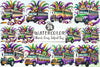 Mardi Gras School Bus Clipart Bundle