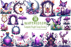 Enchanted Purple Fairies Clipart Bundle - CraftNest - Digital Crafting and Art