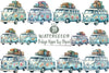 Vintage Hippie Bus Clipart Bundle