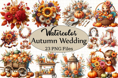 Autumn Wedding Clipart Bundle 3 - CraftNest - Digital Crafting and Art