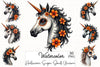 Halloween Sugar Skull Unicorn Clipart Bundle