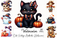 Vintage Halloween Clipart Bundle 11 - CraftNest - Digital Crafting and Art