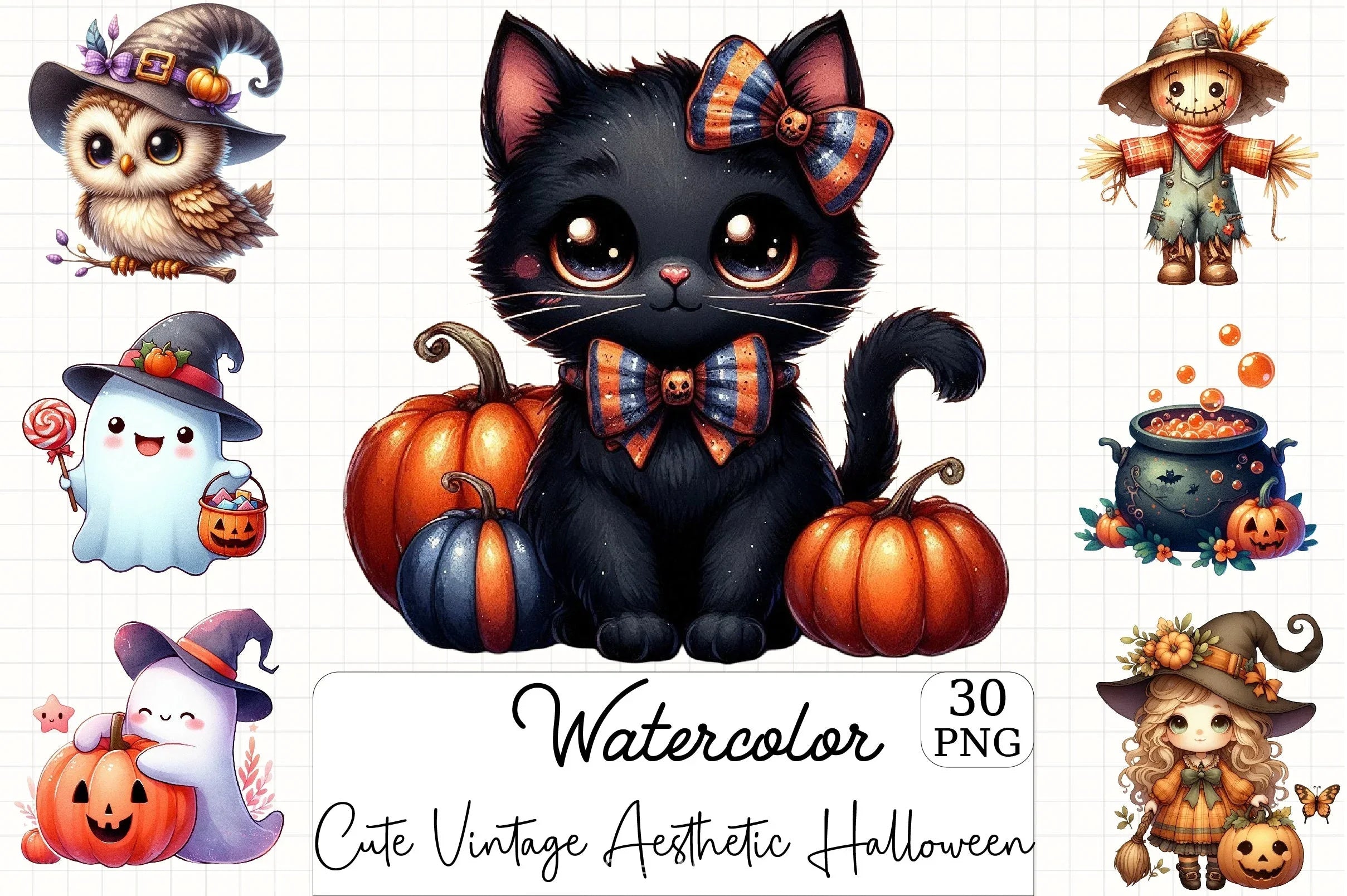 Vintage Halloween Clipart Bundle 11 - CraftNest - Digital Crafting and Art