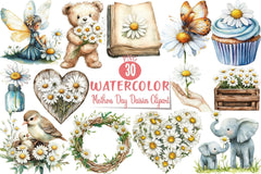 Mothers Day Daisies Clipart Bundle - CraftNest - Digital Crafting and Art