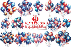 American 4th of July Balloons Clipart Bundle - CraftNest - Digital Crafting and Art