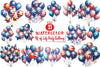 American 4th of July Balloons Clipart Bundle