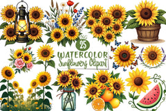 Sunflowers Clipart Bundle 5 - CraftNest - Digital Crafting and Art