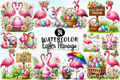 Easter Flamingo Clipart Bundle - CraftNest - Digital Crafting and Art