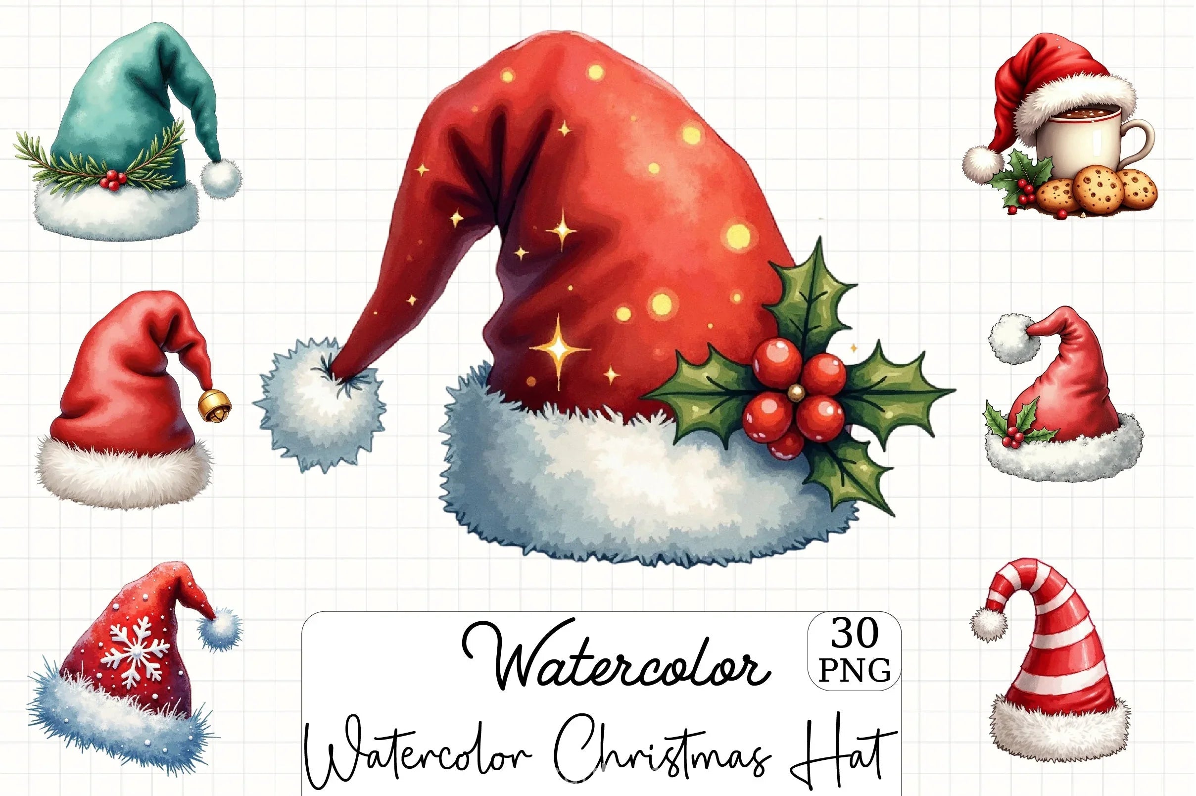 Christmas Hat Clipart Bundle - CraftNest - Digital Crafting and Art