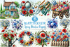 Spring Meadow Poppies Clipart Bundle
