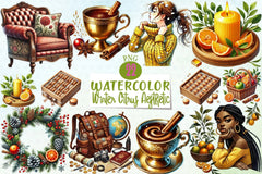 Winter Citrus Clipart Bundle - CraftNest - Digital Crafting and Art